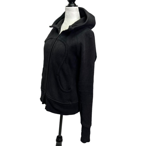 Lululemon Black Scuba Hoodie Stretch Lined Hood Size 8 - Picture 7 of 11